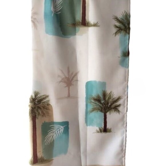 Croft & Barrow NEW Palm Isle Trees Seafoam Green Beige Brown Shower Curtain - Picture 3 of 5